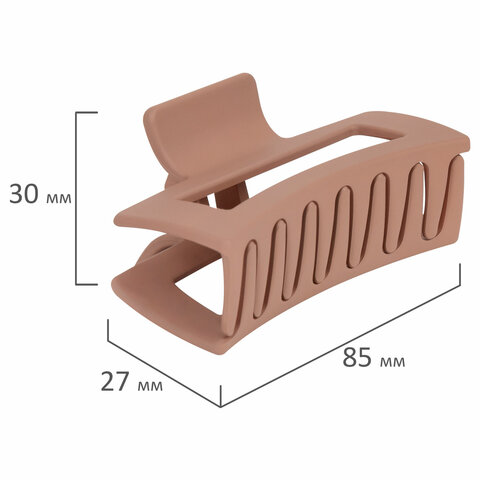 Краб для волос 8,5 см, soft-touch, коричневый, MONTE VITA, 457001
