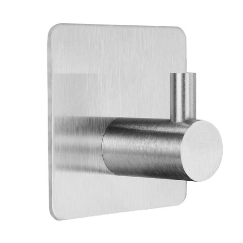 Крючки самоклеящиеся универсальные 4,5x4,5 см, КОМПЛЕКТ 4 шт., сталь, серебристые, LAIMA Home, 60878