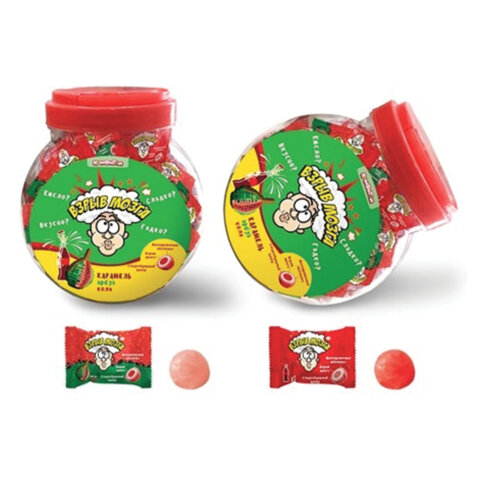 Карамель ВЗРЫВ МОЗГА ассорти 2 вкуса (кола, арбуз), 3 г, КОНФИТОЙ, КТ93624