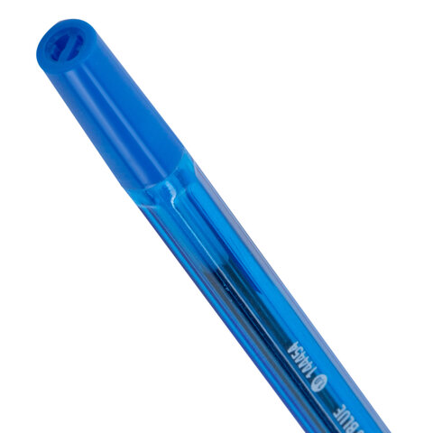 Ручка шариковая STAFF "Basic BP-66 BLUE", СИНЯЯ, корпус синий, узел 1 мм, линия письма 0,5 мм, 14445