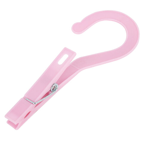 Прищепки бельевые с крючком 13 см, КОМПЛЕКТ 10 штук, пластик, ассорти, PRIMILA EXTRA, 700519