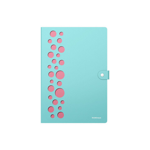 Папка-органайзер на кнопке 4 отделения, ERICH KRAUSE "Diagonal Pastel", 600 мкм, до 150 л., А4, ассо