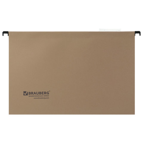 Подвесные папки А4/Foolscap (406х245 мм), до 80 листов, КОМПЛЕКТ 10 шт., картон, BRAUBERG (Италия), 