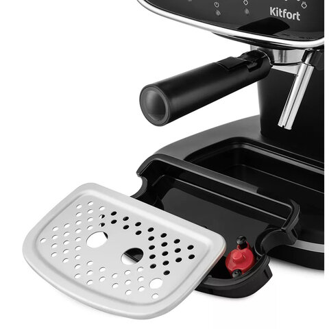 Кофеварка рожковая KITFORT КТ-736, 1100 Вт, объем 1,2 л, 15 бар, ручной капучинатор, черная