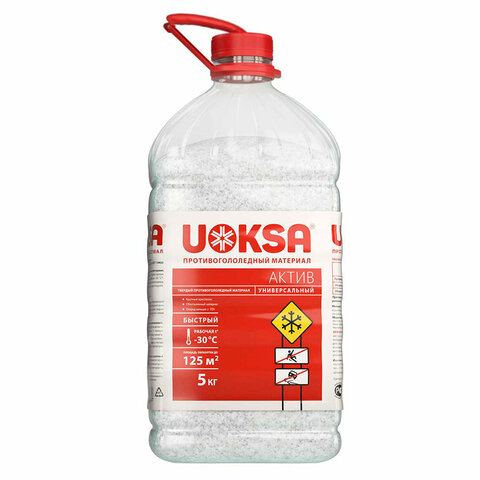 Реагент противогололедный UOKSA Актив бутыль ПЭТ 5 кг до -30°C