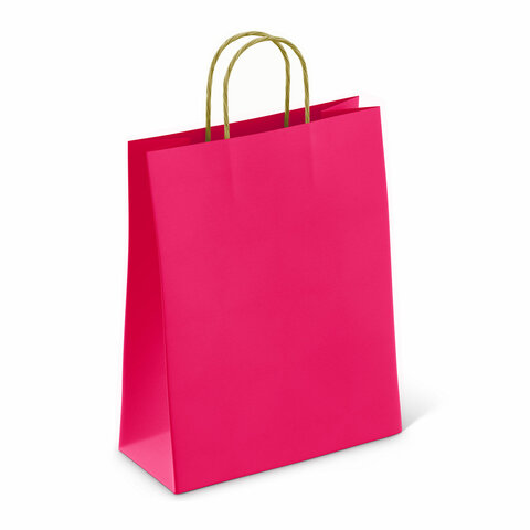 Крафт-пакет бумажный "Ruby red" 26х15х35 см, с кручеными ручками, плотность 80 г/м2, моноцвет, 11241