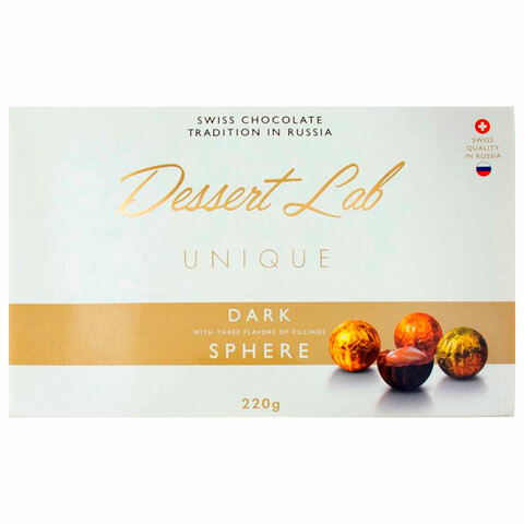 Набор конфет DESSERTLAB, ассорти со вкусами: "Сливки", "Крем-шоколад", "Клубника", 220 г