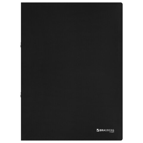 Папка на 2 кольцах А4 BRAUBERG UNIVERSAL, 25 мм, черная, до 170 листов, 0,5 мм, 273031