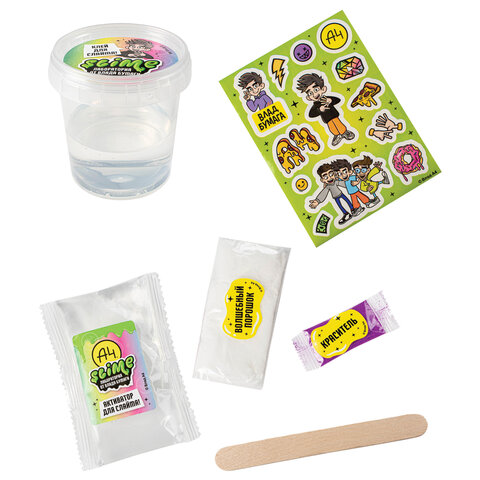 Набор Сделай слайм (лизун) "Slime Лаборатория" Влад А4, ассорти