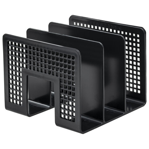 Лоток-сортер для бумаг BRAUBERG "Office-Expert", 3 отделения, 207х212х168 мм, сетчатый черный, 23802