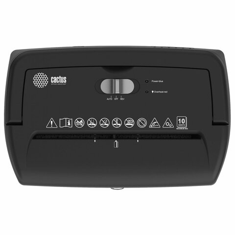 Уничтожитель (шредер) CACTUS CS-SH-10-21-5X18, 4 уровень секретности, фрагменты 5х18 мм, 10 листов, 