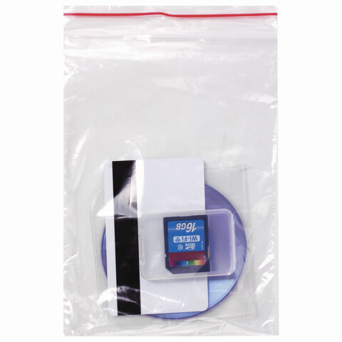 Пакеты с замком ZIP LOCK "зиплок", комплект 100 шт., 120х170 мм, ПВД, толщина 35 микрон, BRAUBERG, 6
