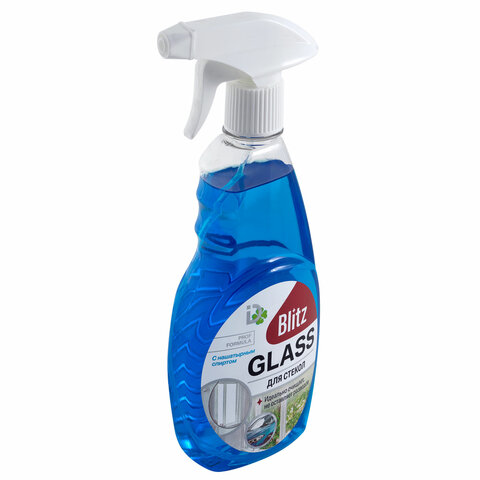 Средство для мытья стекол и зеркал с нашатырным спиртом 500 мл, BLITZ, рыспылитель, 9000004
