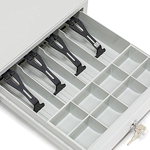 Ящик денежный для кассира "МЕРКУРИЙ 100.2", МАЛЫЙ, (БЕЗ ПОДКЛЮЧЕНИЯ ККМ), 333х407х103 мм, серый, М-1