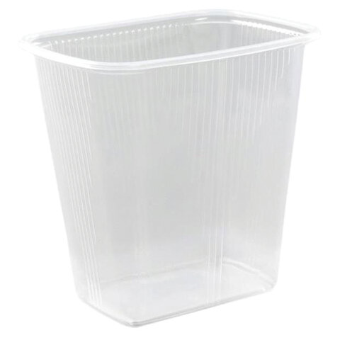 Одноразовый контейнер 500 мл, КОМПЛЕКТ 100 шт., БЕЗ КРЫШКИ, 108х82 мм прозрачные, ПП, ЮПЛАСТ, ЮУПМ25