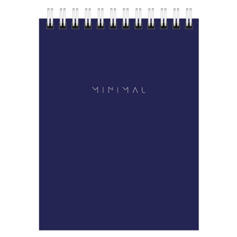Блокнот МАЛЫЙ ФОРМАТ А6 108х145 мм, 40 л., гребень, картон, клетка, BRAUBERG "Minimal Classic", 1164