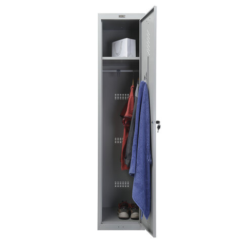 Шкаф металлический для одежды BRABIX "LK 11-40", УСИЛЕННЫЙ, 1 секция, 1830х400х500 мм, 20 кг, 291130