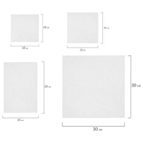 Холсты на картоне НАБОР № 1 10 штук, хлопок, грунт, 280 г/м2, BRAUBERG ART CLASSIC, 192660