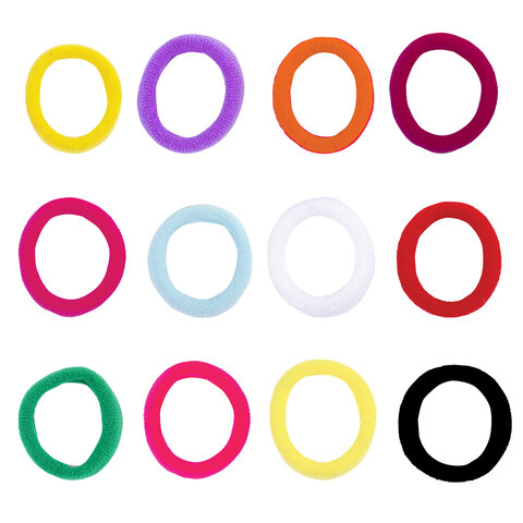 Резинки для волос НАБОР 12 шт., мягкие, маленькие, яркие цвета, MONTE VITA, 457050