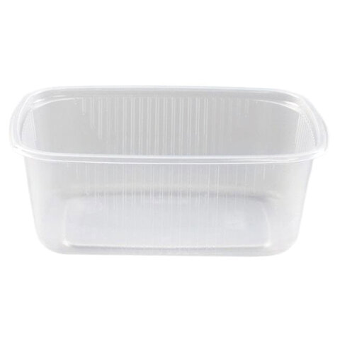 Одноразовый контейнер 200 мл, КОМПЛЕКТ 100 шт., БЕЗ КРЫШКИ, 108х82 мм, прозрачные, ПП, ЮПЛАСТ, ЮУПМ2
