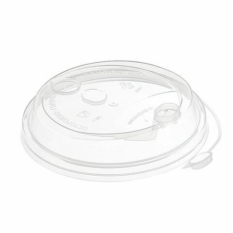 Крышка с питейником для бумажного стакана, диаметр 90 мм, глянцевая, прозрачная, полипропилен, ВЗЛП,
