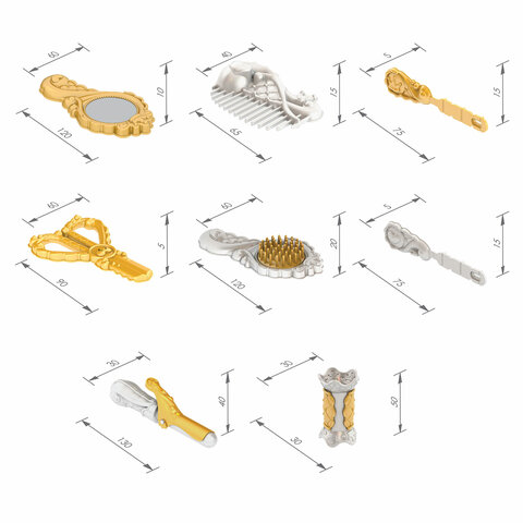 Набор парикмахерский "Маленькая принцесса", 9 предметов, пластик, цвета ассорти, НОРДПЛАСТ, 647/2