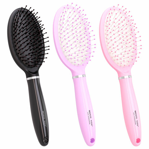 Расческа для волос массажная 23,5х6,5 см, цвета АССОРТИ MONTE VITA, 457417