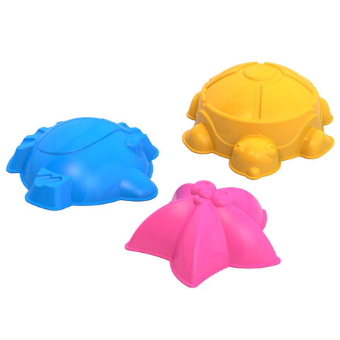 Формочки для песка "Морские", набор 3 шт., размер единицы 8x8x9 см, НОРДПЛАСТ, 29