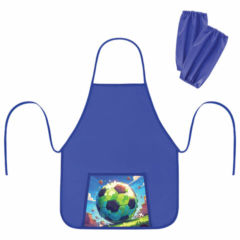 Фартук с нарукавниками для уроков труда ПИФАГОР, 1 карман, 46х54 см, "Football match", 273628