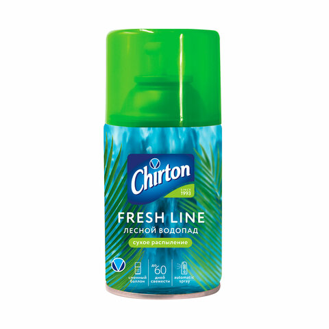 Сменный баллон 250 мл, CHIRTON "Лесной водопад", для автоматических освежителей, универсальный, сухо
