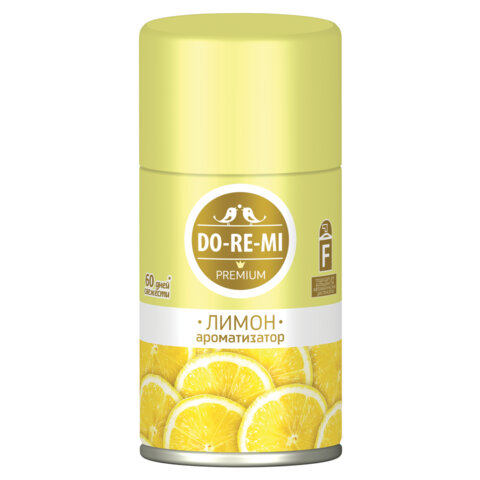 Сменный баллон для автоматических освежителей 250 мл, DO-RE-MI "Лимон", сухое распыление, СИБИАР, 5-