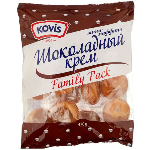 Кекс мини-маффин Kovis с шоколадным кремом Kovis, 470г