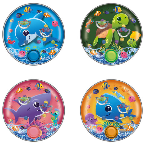 Водная игра ПОДВОДНЫЙ МИР, 10*10 см, колечки, ассорти, 4 вида, JOLLY JOT (ДЖОЛИ ДЖОТ), 665995