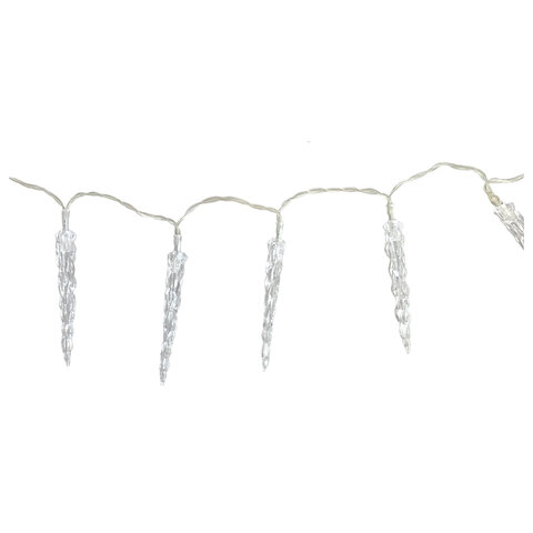 Электрогирлянда-нить комнатная "Сосульки" 2м, 20LED, холодный белый, батарейки, ЗОЛОТАЯ СКАЗКА, 5925