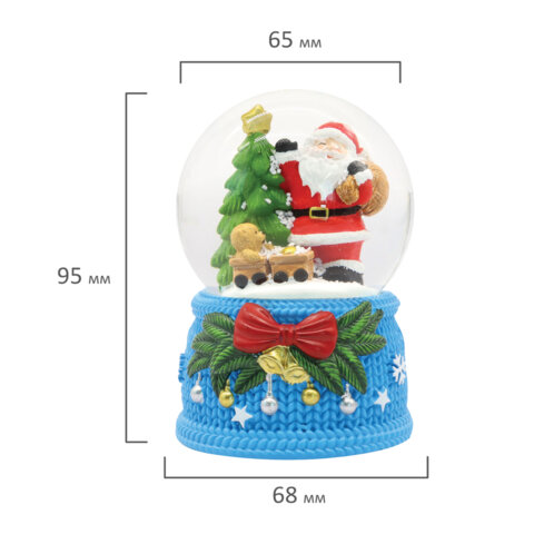 Снежный шар "Дед Мороз" d65мм, полистоун/стекло, 4 дизайна ассорти, ЗОЛОТАЯ СКАЗКА, 592598