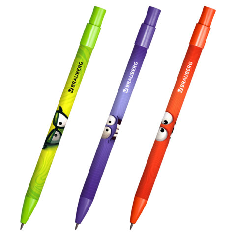 Карандаш механический цанговый 2 мм, с принтом кросс-серия МОНСТРИКИ, BRAUBERG, HB, встроенная точил