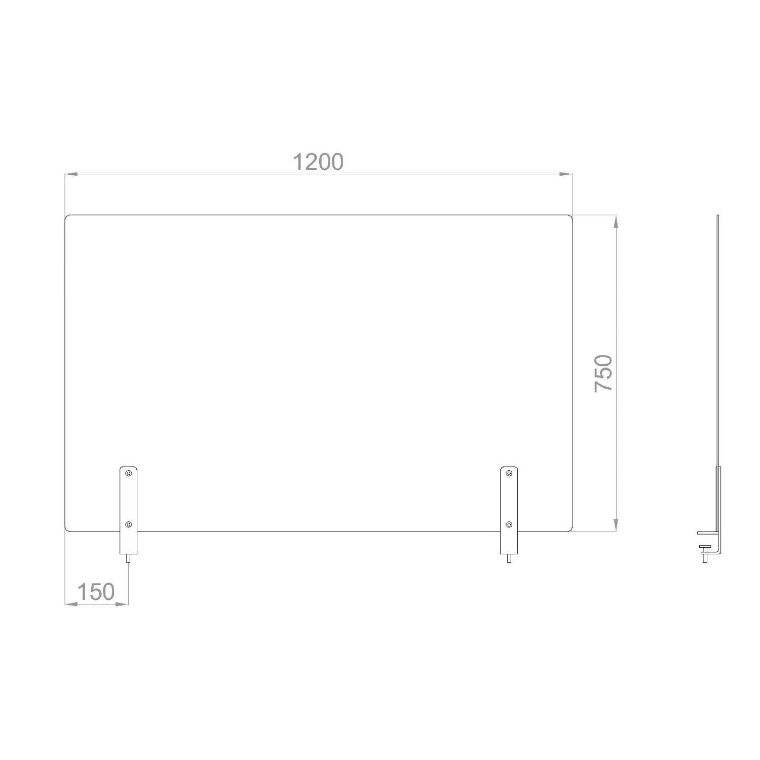 Экран BSL_защитный на 2 струбцины, акрил 1200x750x4 мм