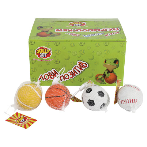 Мяч-попрыгун, 6 см, ТПР, ассорти, 4 вида, JOLLY JOT (ДЖОЛЛИ ДЖОТ), 666125