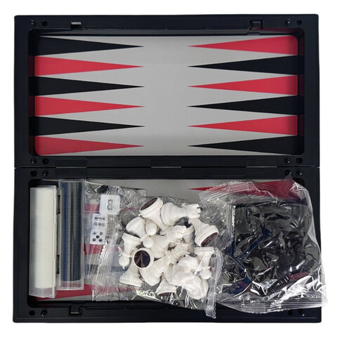 Шахматы, шашки, нарды магнитные "3в1" ХИТ, доска 25*25см, ЗОЛОТАЯ СКАЗКА, 665763