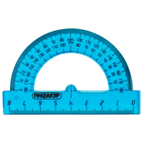 Набор чертежный малый ПИФАГОР (линейка 16 см, 2 треугольника, транспортир), неоновый, европодвес, 21