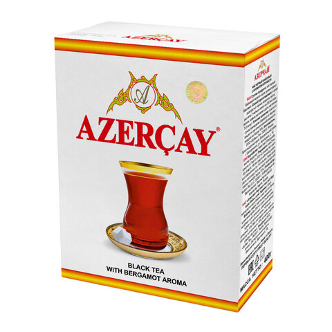 Чай листовой АЗЕРЧАЙ черный с ароматом бергамота среднелистовой 400 г, ш/к 21031, 416757