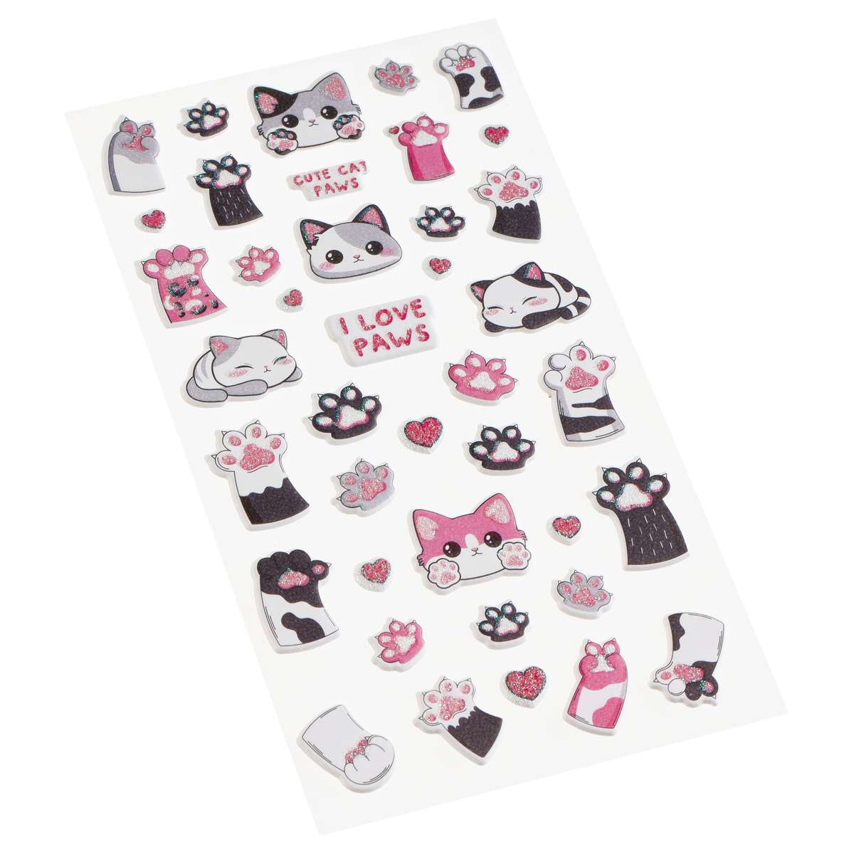 Наклейки объемные MESHU "Love Paws", 10*23см, инд. уп., европодвес