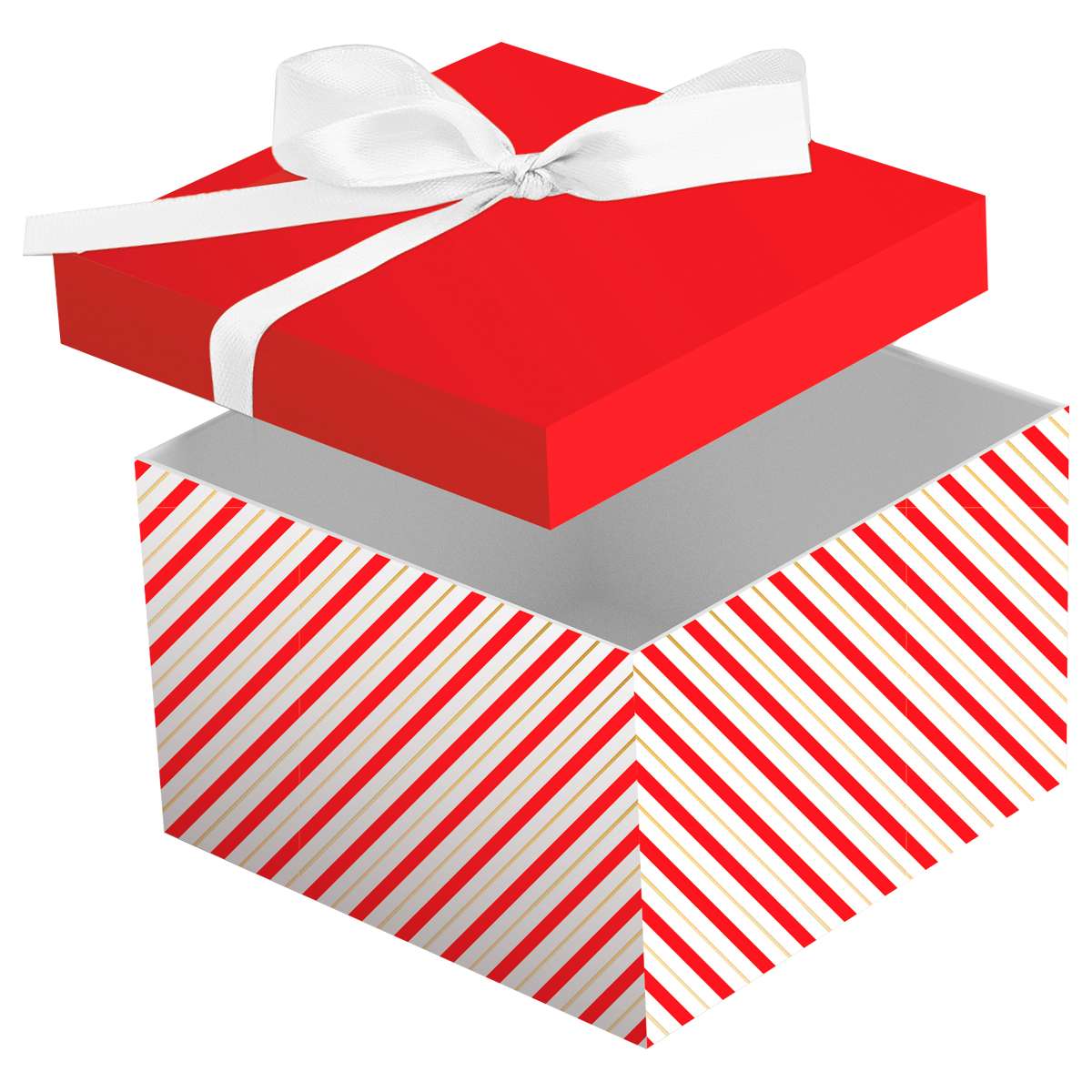 Коробка складная подарочная MESHU "Stripes", (15*15*15см), с лентой, отд фольгой
