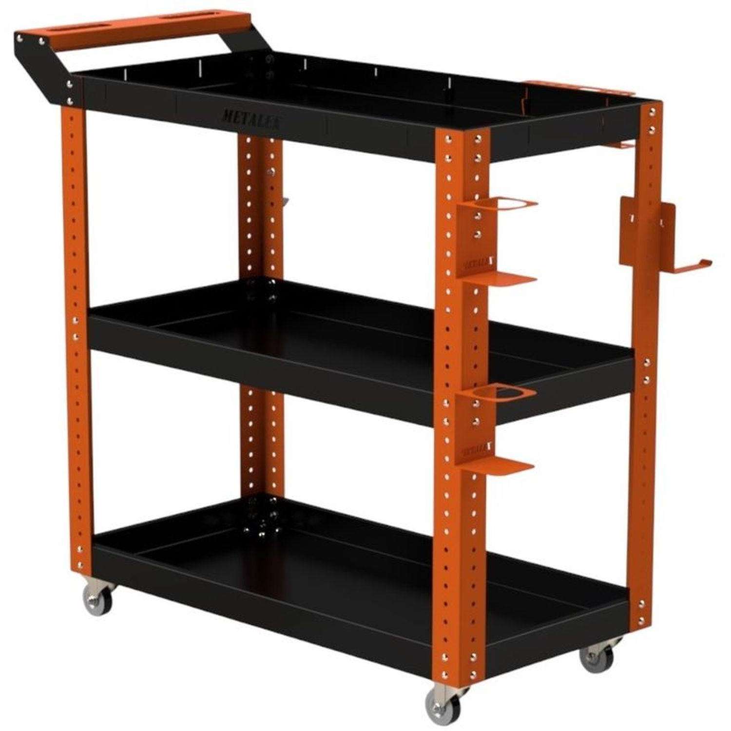 Тележка инструментальная Metalex Тип 1 700х450х950 3 полки (оранжево-чер.)
