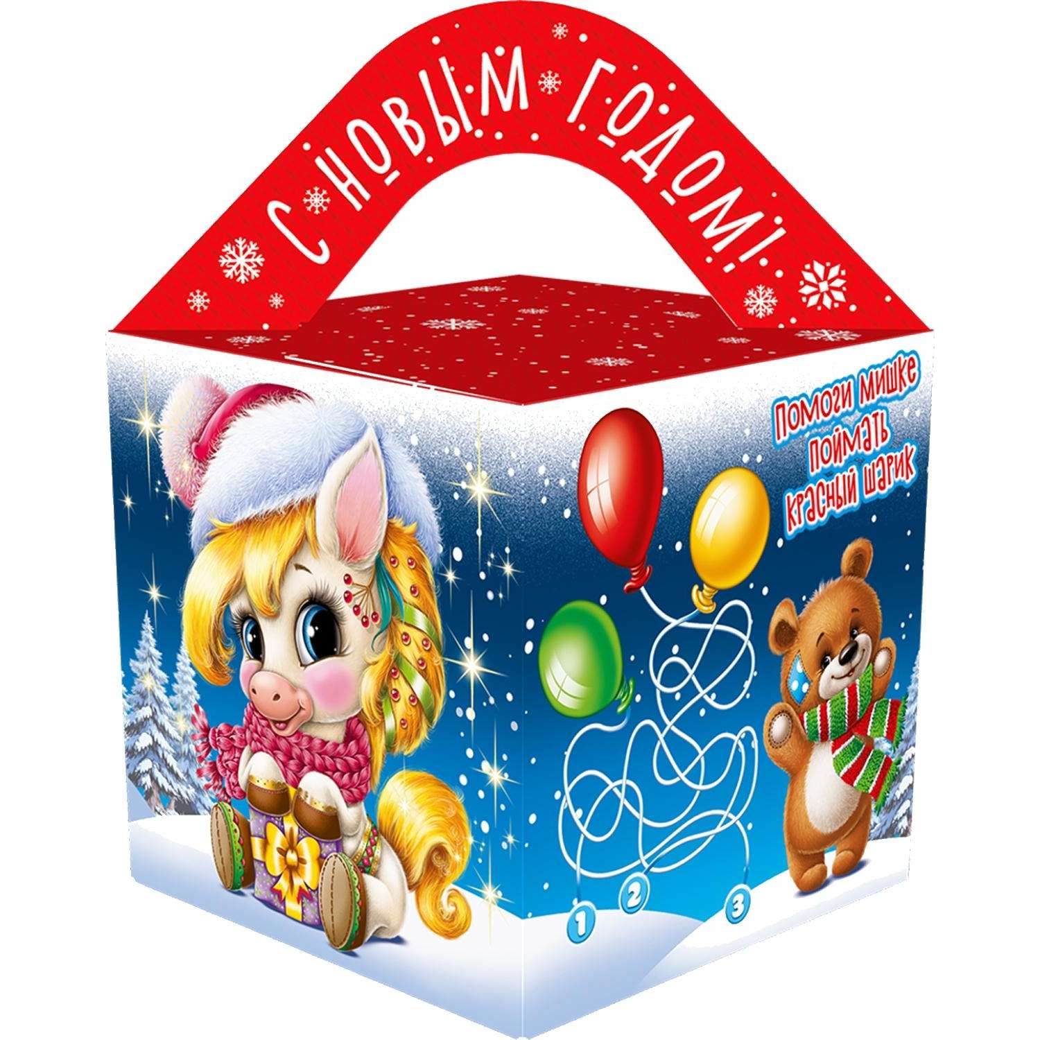 Новогодний сладкий подарок Оливия и Оливер Картон 500 грамм, K053