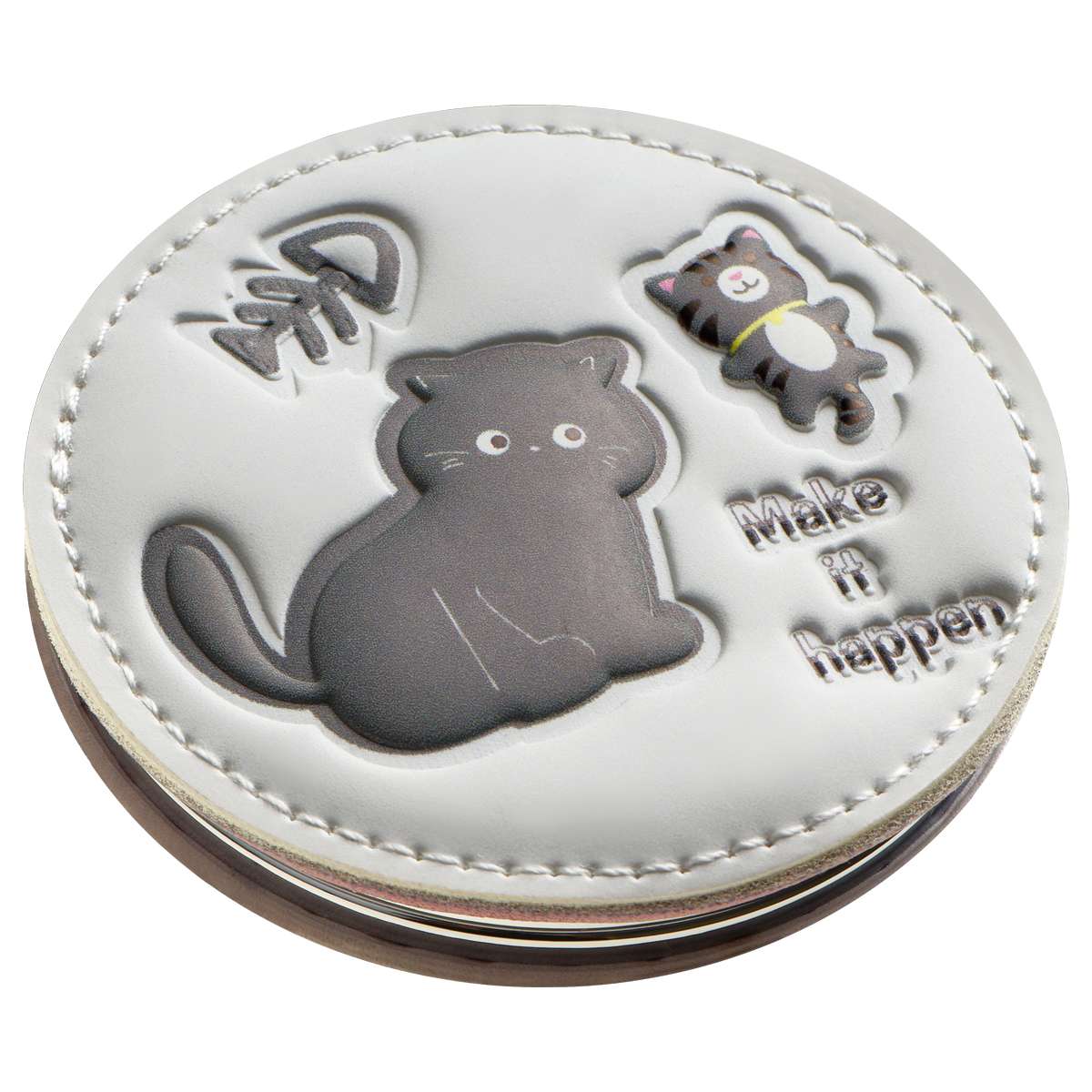 Зеркальце карманное складное MESHU "Black cat"