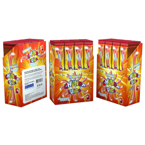 Жевательная резинка с кислой пудрой CHUNGA LUNGA "со вкусом клубники", 10 г