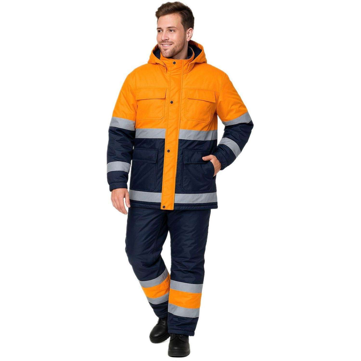 Костюм зимний муж. зд02-КПК оранж./т.син. (р.52-54) 158-164