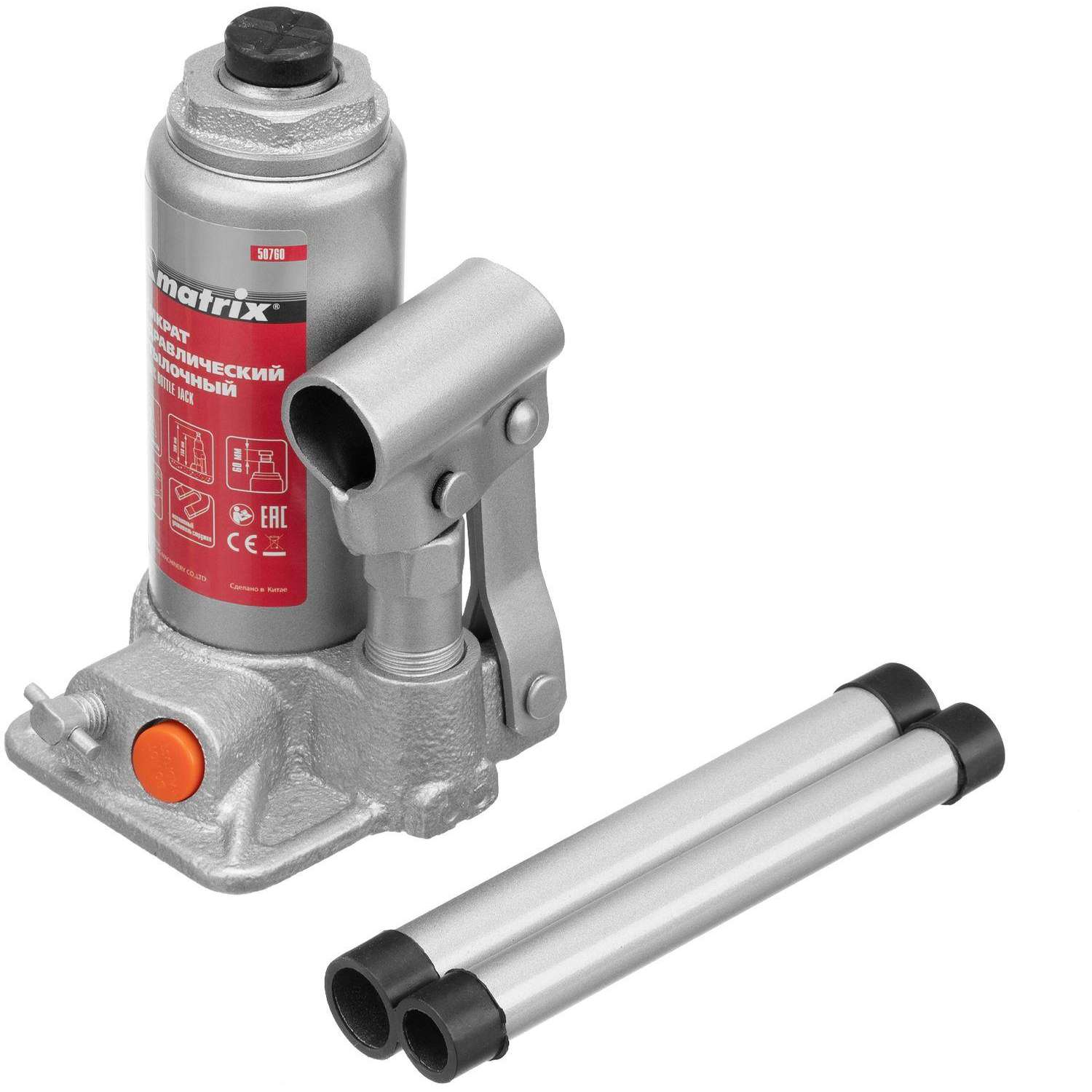 Домкрат гидравлический бутылочный, 2т, 158-308 мм Matrix 50760