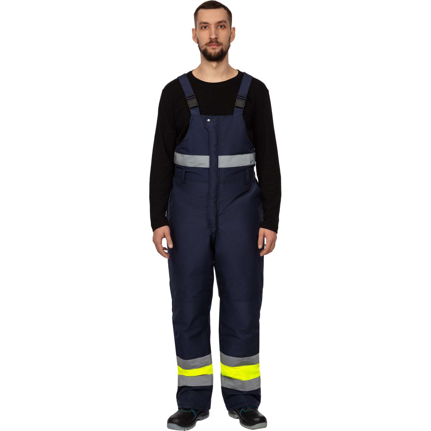 Полукомбинезон мужской утепленный зс04-ПК 60-62/194-200 лимон/син